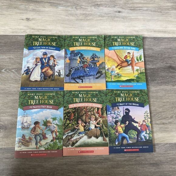 Lot of 6 Magic Tree House Books Mary Pope Osborne Vintage 1,2,4,5,6,21 - Picture 1 of 9